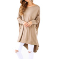 Kate Kasin Womens Casual Loose Long Batwing Sleeve Tan High-Low Robe KK000706-2